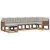 vidaXL Conjunto de sof&aacute;s de exterior 7 uds. Natural y Gris Claro