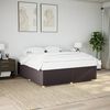 vidaXL Cama sin colch&oacute;n tela marr&oacute;n oscuro 200x200 cm