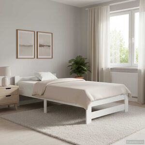 vidaXL Estructura de cama sin colch&oacute;n madera de pino blanco 90x200 cm