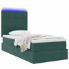 vidaXL Cama con almacenamiento y LED con LED Verde oscuro 90 x 200 cm