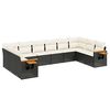 vidaXL Set de sof&aacute;s de jard&iacute;n 10 pzas cojines rat&aacute;n sint&eacute;tico negro