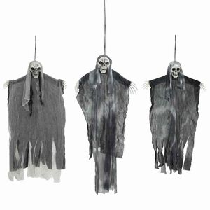 vidaXL Fantasma Colgante de Halloween 3 uds. Negro 66 x 110 cm