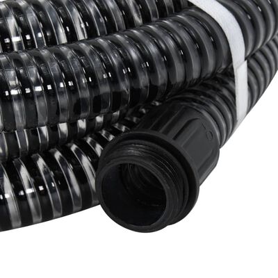 vidaXL Manguera de succión con conectores de latón PVC negro 29 mm 4 m