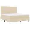 vidaXL Cama tipo Box Spring con colch&oacute;n Crema 180 x 200 cm tela