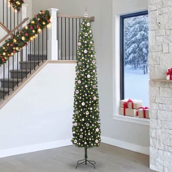 vidaXL &Aacute;rbol de Navidad artificial Verde 270 cm PVC, Acero y Pl&aacute;stico