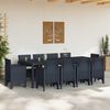 vidaXL Conjunto de Comedor de Jard&iacute;n 11 pcs Antracita Polipropileno