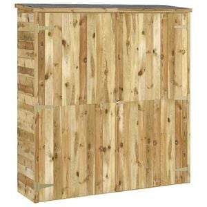 vidaXL Caseta herramientas jard&iacute;n madera pino impregnada 163x50x171 cm