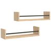 vidaXL Estantes de pared con barras 2 uds roble Sonoma 60x16x14 cm