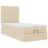 vidaXL Estructura de cama otomana con colchón tela crema 80x200cm