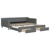 vidaXL Sof&aacute; cama nido con cajones tela gris oscuro 100x200 cm