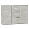 vidaXL Aparador de madera contrachapada gris hormig&oacute;n 91x29,5x65 cm