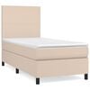 vidaXL Cama box spring con colch&oacute;n cuero sint&eacute;tico capuchino 100x200cm