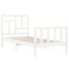 vidaXL Estructura de cama con cabecero madera maciza blanco