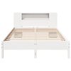 vidaXL Cama con estanter&iacute;a sin colch&oacute;n madera maciza blanca 135x190 cm