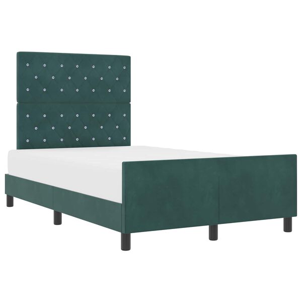 vidaXL Cama tipo Box Spring Verde oscuro 120 x 200 cm Terciopelo