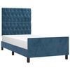 vidaXL Estructura de cama sin colch&oacute;n terciopelo azul oscuro 100x200cm