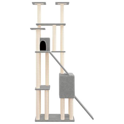vidaXL Rascador para gatos con postes de sisal gris claro 190 cm
