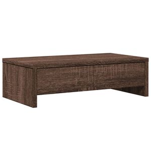 vidaXL Soporte de monitor con cajones madera marr&oacute;n roble 50x27x15 cm