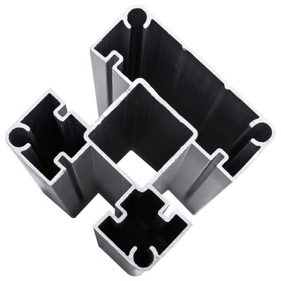 vidaXL Set de valla 4 cuadradas + 1 oblicua WPC gris 792x186 cm