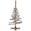 vidaXL &Aacute;rbol de Navidad con soporte Marr&oacute;n 90 cm Madera de teca maciza