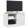 vidaXL Mueble para TV de acero blanco 67x39x44 cm