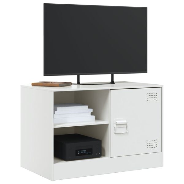 vidaXL Mueble para TV de acero blanco 67x39x44 cm