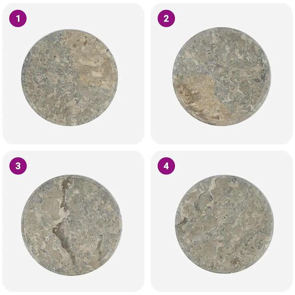 vidaXL Tablero para mesa mármol gris Ø40x2,5 cm