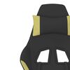 vidaXL Silla gaming con reposapiés tela verde claro y negro