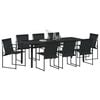 vidaXL Conjunto de Comedor de Jard&iacute;n 9 pcs Negro
