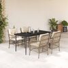vidaXL Set comedor de jard&iacute;n 5 pzas con cojines rat&aacute;n sint&eacute;tico beige