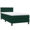vidaXL Cama box spring con colch&oacute;n terciopelo verde oscuro 80x220 cm