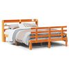vidaXL Estructura cama con cabecero madera pino marr&oacute;n cera 120x200 cm