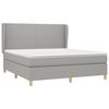 vidaXL Cama box spring con colch&oacute;n tela gris claro 180x200 cm