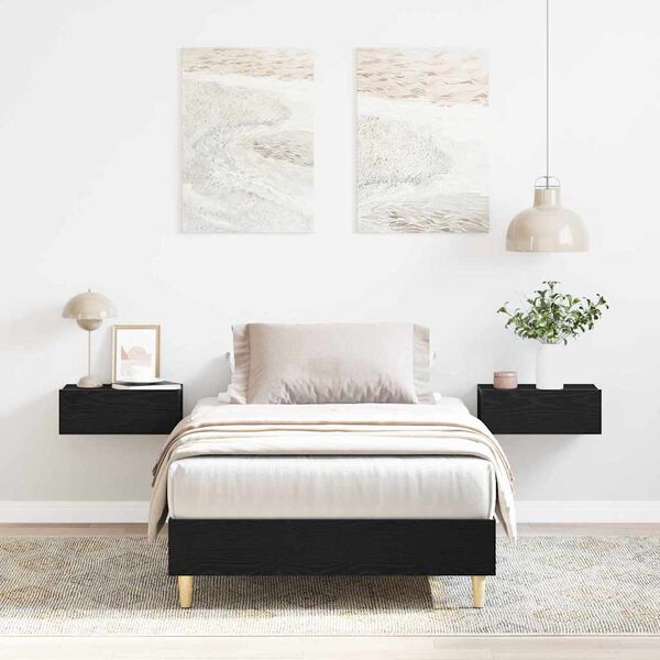 vidaXL Estructura de cama Roble negro 90 x 190 cm Madera contrachapada