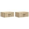 vidaXL Mesita de Noche de Pared 2 uds. Roble Sonoma 49 x 34,5 x 20 cm