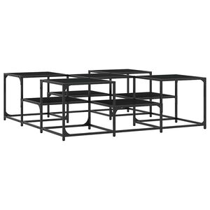 vidaXL Mesa de centro madera de ingenier&iacute;a negro 121x121x40 cm