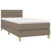 vidaXL Cama box spring con colch&oacute;n LED tela gris taupe 80x200 cm