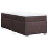 vidaXL Cama box spring con colch&oacute;n tela marr&oacute;n oscuro 90x200 cm
