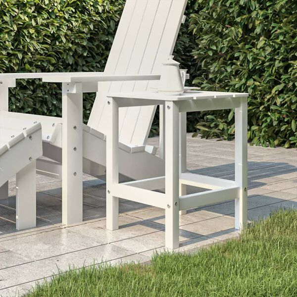 vidaXL Mesa de jardín Adirondack HDPE blanca 38x38x46 cm