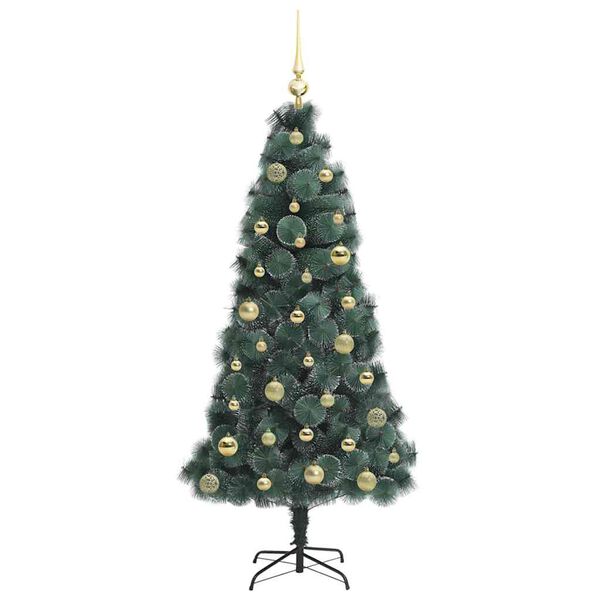 vidaXL Árbol de Navidad Artificial Pre-iluminado con Juego de Bolas