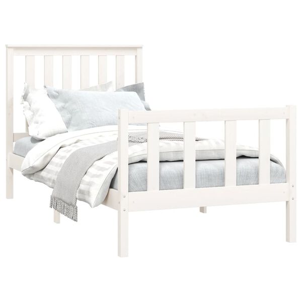 vidaXL Estructura de cama sin colch&oacute;n madera de pino blanca 90x200 cm