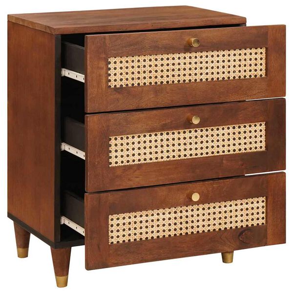 vidaXL Mesas de noche con caj&oacute;n 50 x 33 x 62 cm Madera de mango maciza