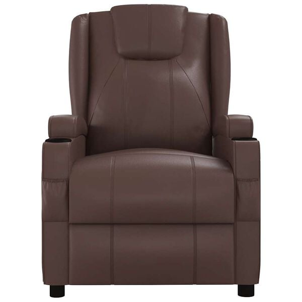 vidaXL Sill&oacute;n reclinable de cuero sint&eacute;tico marr&oacute;n