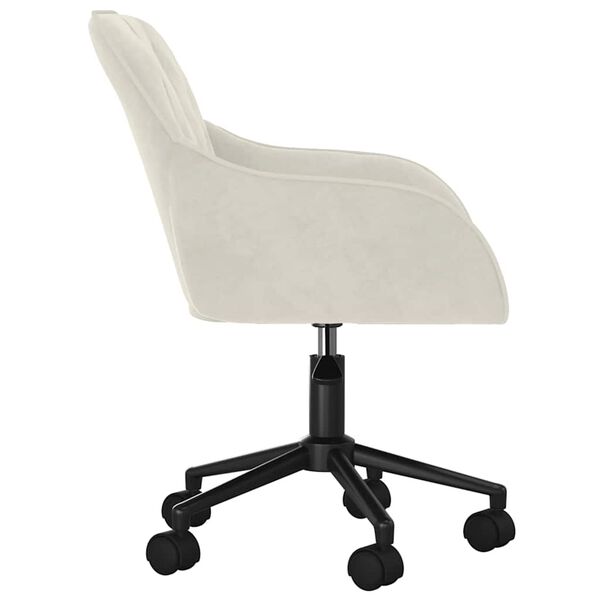 vidaXL Silla de oficina giratoria de terciopelo color crema