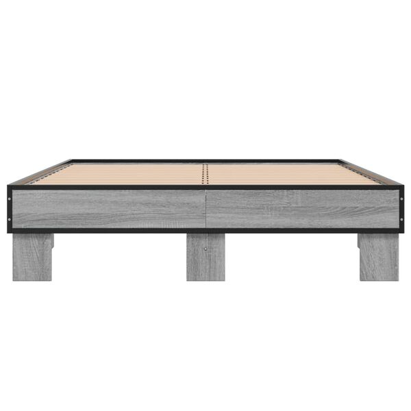 vidaXL Estructura cama madera ingenier&iacute;a metal gris Sonoma 120x190 cm