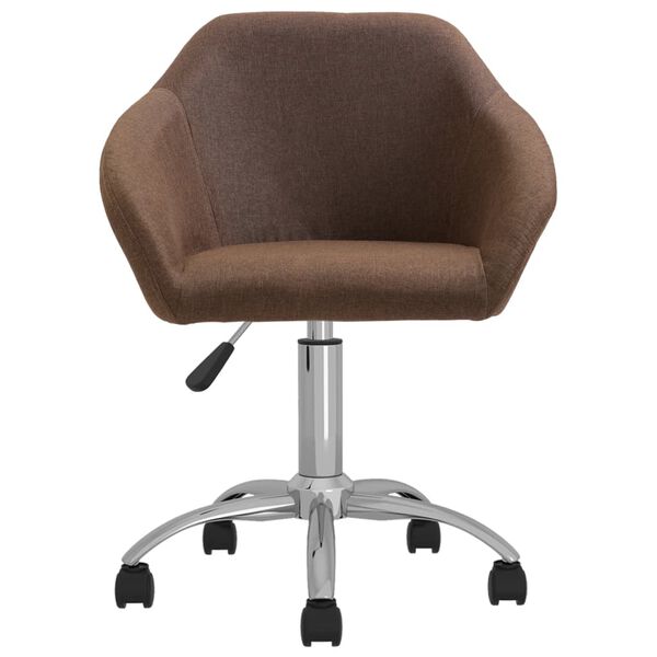 vidaXL Sillas de comedor giratorias 2 unidades tela marr&oacute;n