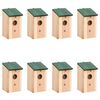 vidaXL Casa para p&aacute;jaros 8 unidades madera 12x12x22 cm