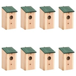 vidaXL Casa para p&aacute;jaros 8 unidades madera 12x12x22 cm