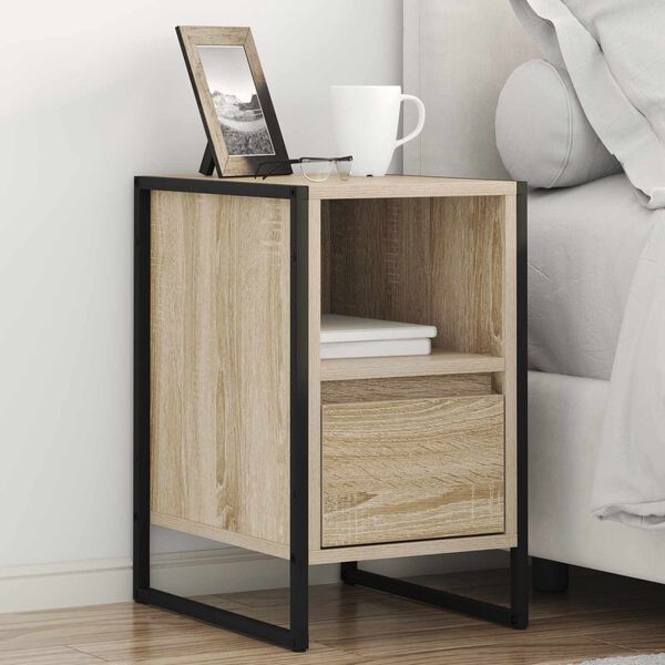 vidaXL Mesa de Noche Sonoma 39,5 x 30 x 50 cm Madera contrachapada
