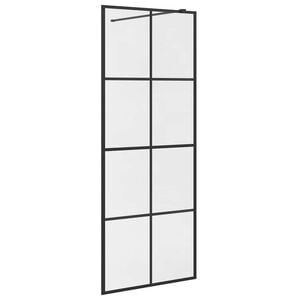 vidaXL Mampara de ducha accesible vidrio ESG claro negro 80x195 cm